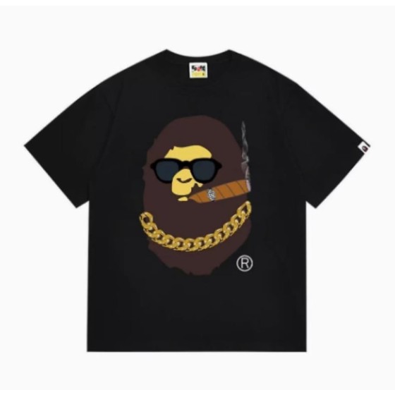 Black BAPE Gangster Ape Head T-Shirt
